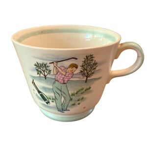 Vintage Ensco Japan 1950’s Large Coffee Soup Mug Golf Golfer